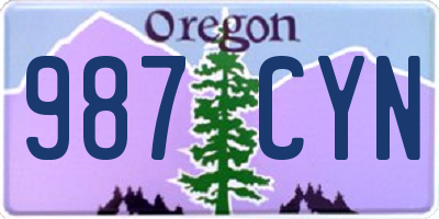 OR license plate 987CYN