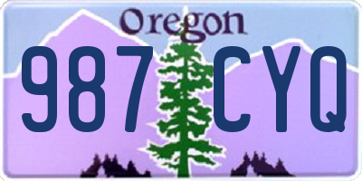 OR license plate 987CYQ
