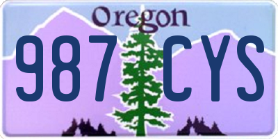 OR license plate 987CYS