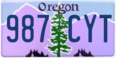 OR license plate 987CYT