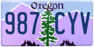 OR license plate 987CYV