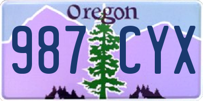OR license plate 987CYX