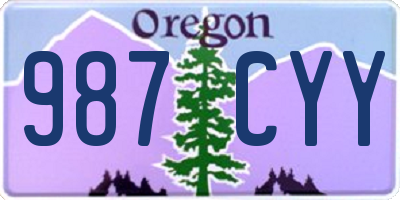 OR license plate 987CYY