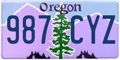 OR license plate 987CYZ