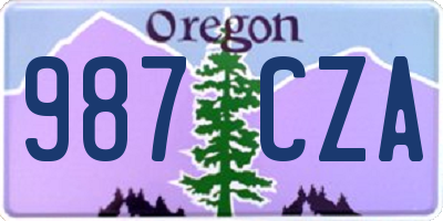 OR license plate 987CZA