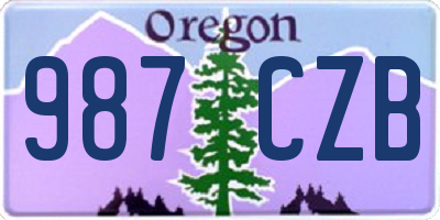 OR license plate 987CZB