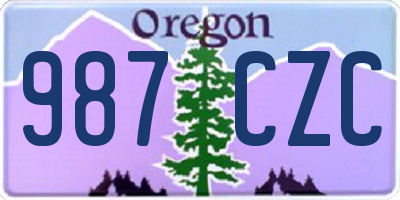 OR license plate 987CZC