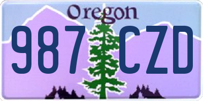 OR license plate 987CZD