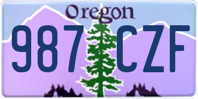 OR license plate 987CZF