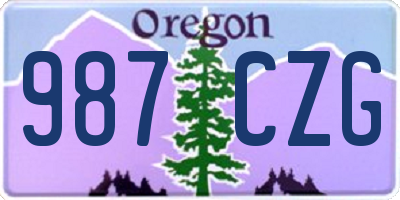 OR license plate 987CZG