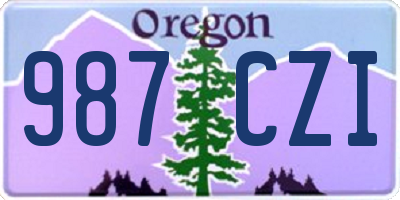 OR license plate 987CZI