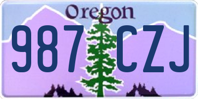 OR license plate 987CZJ