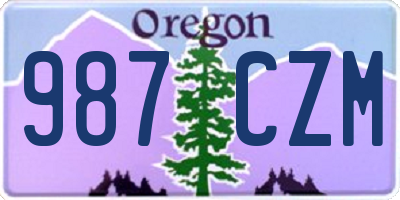 OR license plate 987CZM