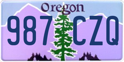 OR license plate 987CZQ