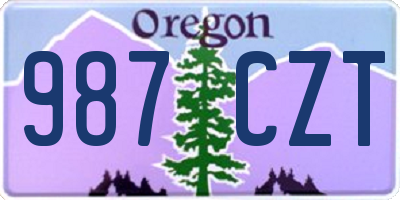 OR license plate 987CZT