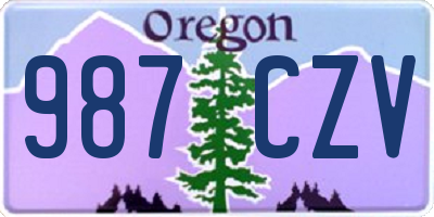 OR license plate 987CZV