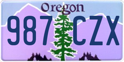 OR license plate 987CZX