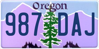 OR license plate 987DAJ