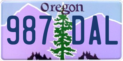 OR license plate 987DAL