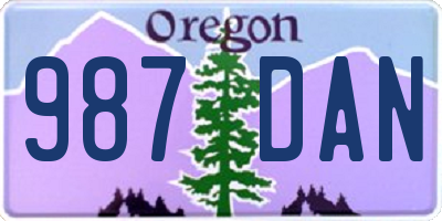 OR license plate 987DAN