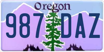 OR license plate 987DAZ