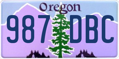 OR license plate 987DBC