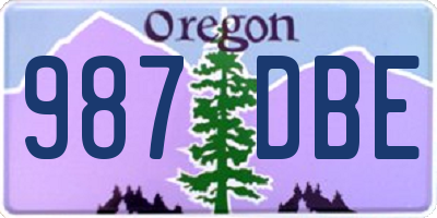 OR license plate 987DBE