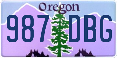 OR license plate 987DBG