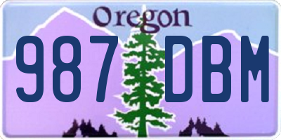 OR license plate 987DBM