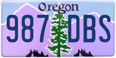 OR license plate 987DBS