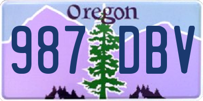 OR license plate 987DBV