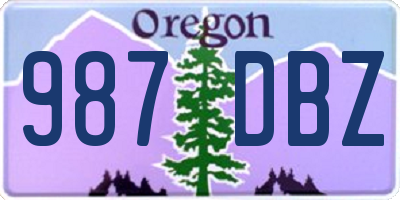 OR license plate 987DBZ
