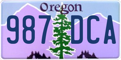 OR license plate 987DCA