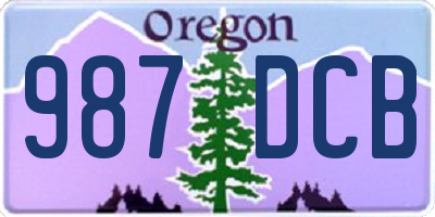 OR license plate 987DCB