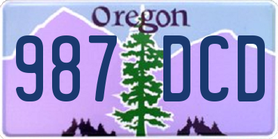 OR license plate 987DCD