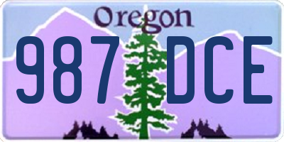 OR license plate 987DCE
