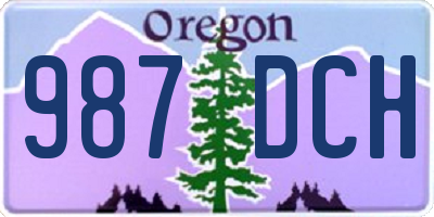 OR license plate 987DCH