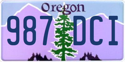 OR license plate 987DCI