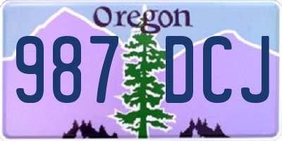 OR license plate 987DCJ