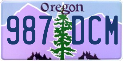 OR license plate 987DCM