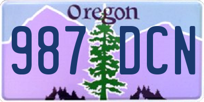 OR license plate 987DCN