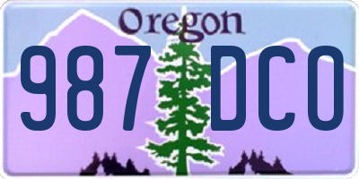 OR license plate 987DCO