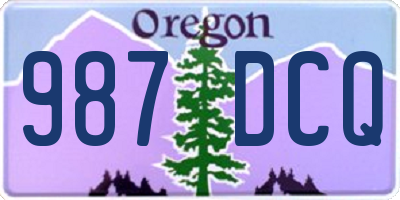OR license plate 987DCQ