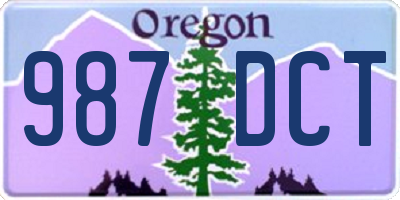 OR license plate 987DCT