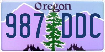 OR license plate 987DDC
