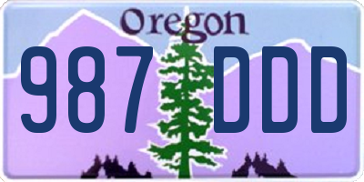 OR license plate 987DDD