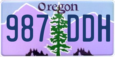 OR license plate 987DDH