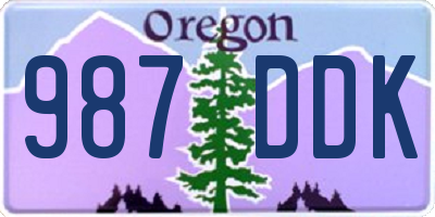 OR license plate 987DDK