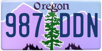 OR license plate 987DDN