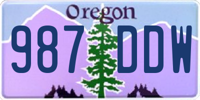 OR license plate 987DDW
